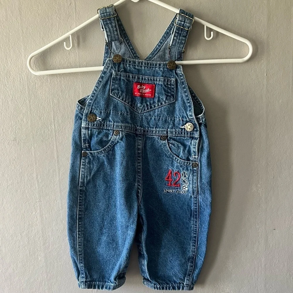 Oshkosh B’Gosh Embroidered Sports Overalls Size 6/9M